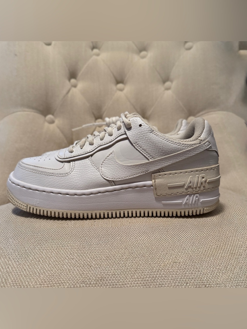 Nike Air Force 1 Shadow Triple White Womens Shoes Size 8 CI0919-100 Sneaker